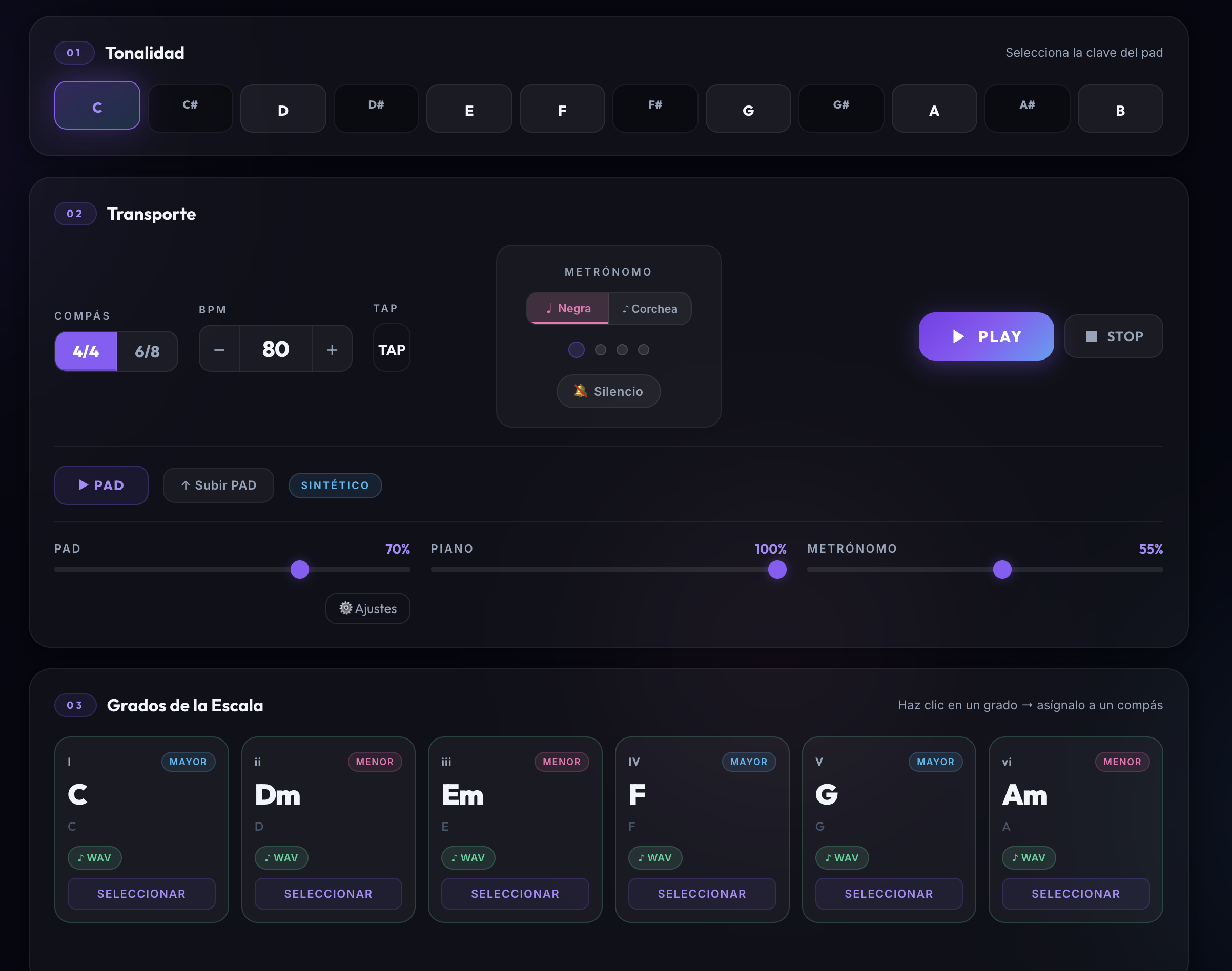 Pads-Live App Interface